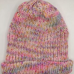 Kézzel kötött duplafalú színes női sapka L-es méret